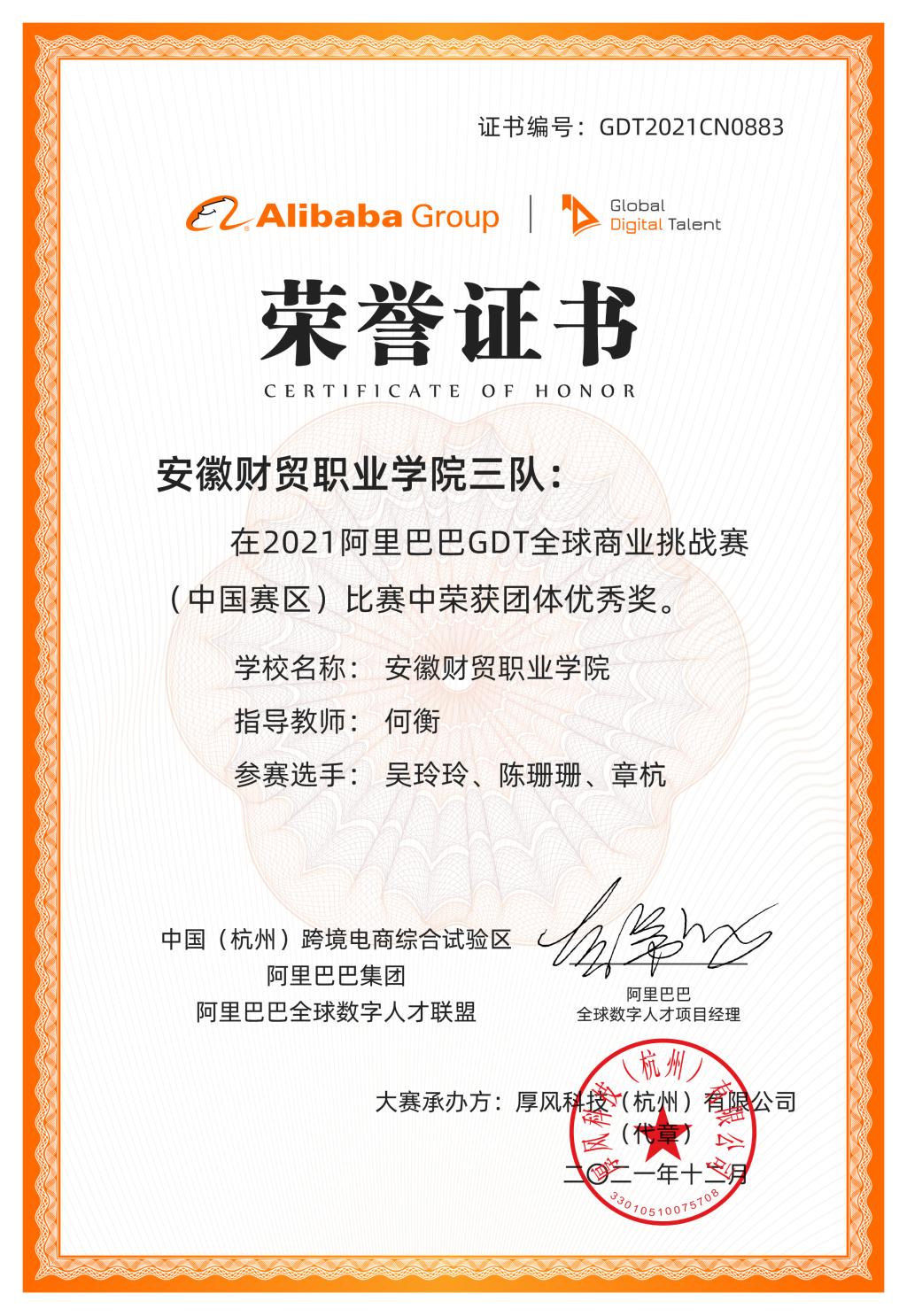 今年会官方网站三队-团体优秀奖